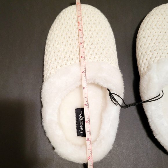 NEW George Ladies Slippers, Off-White, 9/10, L - Picture 8 of 11